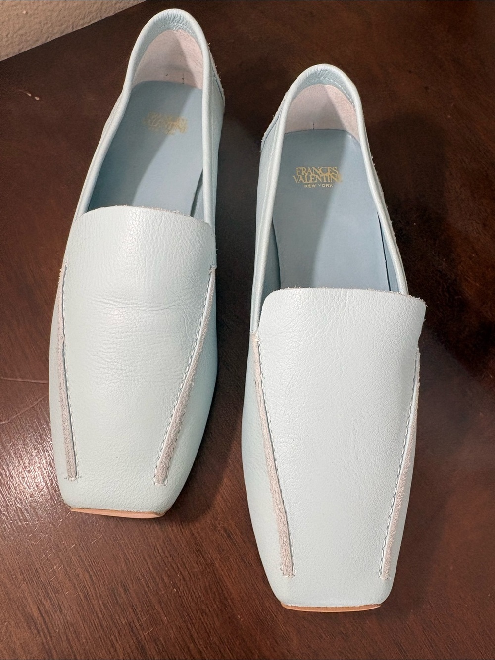 Frances Valentine women's Light Blue Leather Loafers size 6.5